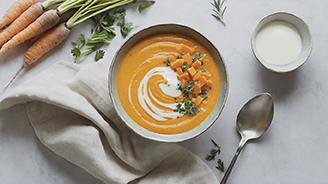 Soupe carottes et lait de coco