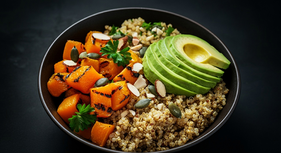 Quinoa bowl avocat et potiron