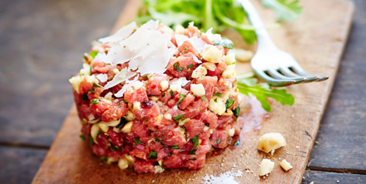 Tartare de boeuf brocoli et mandarine