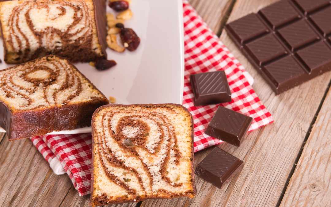 Cake marbré au chocolat et vanille